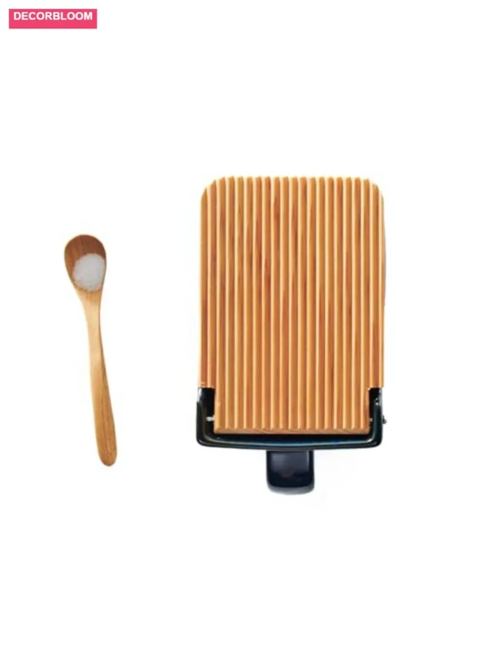 Japanese Ceramic Salt Cellar with Hinoki Wood Lid, 16 oz, Kitchen Storage
